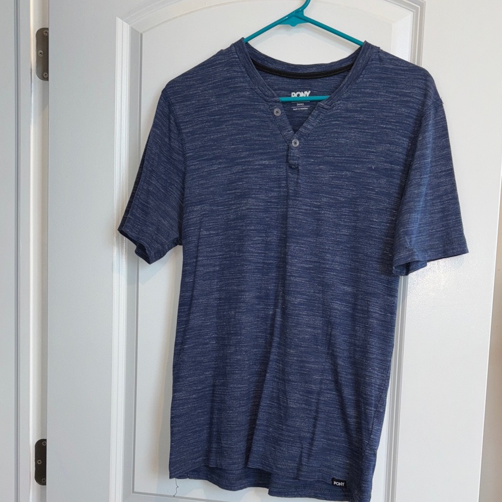 Product of New York Navy Short Sleeve Henley Tee